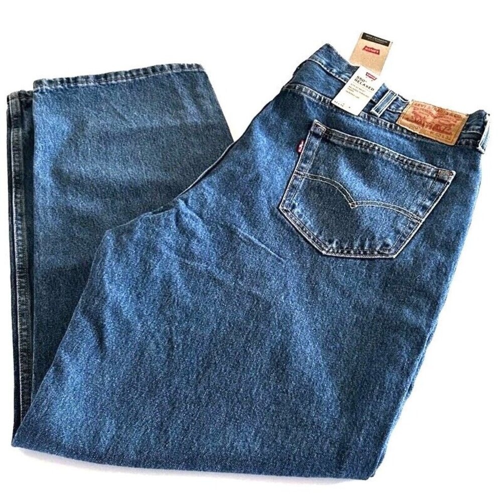 NWT Levi’s 550 Relaxed Straight Fit Big & Tall Cotton Denim Jeans Mens 42x32 Blu